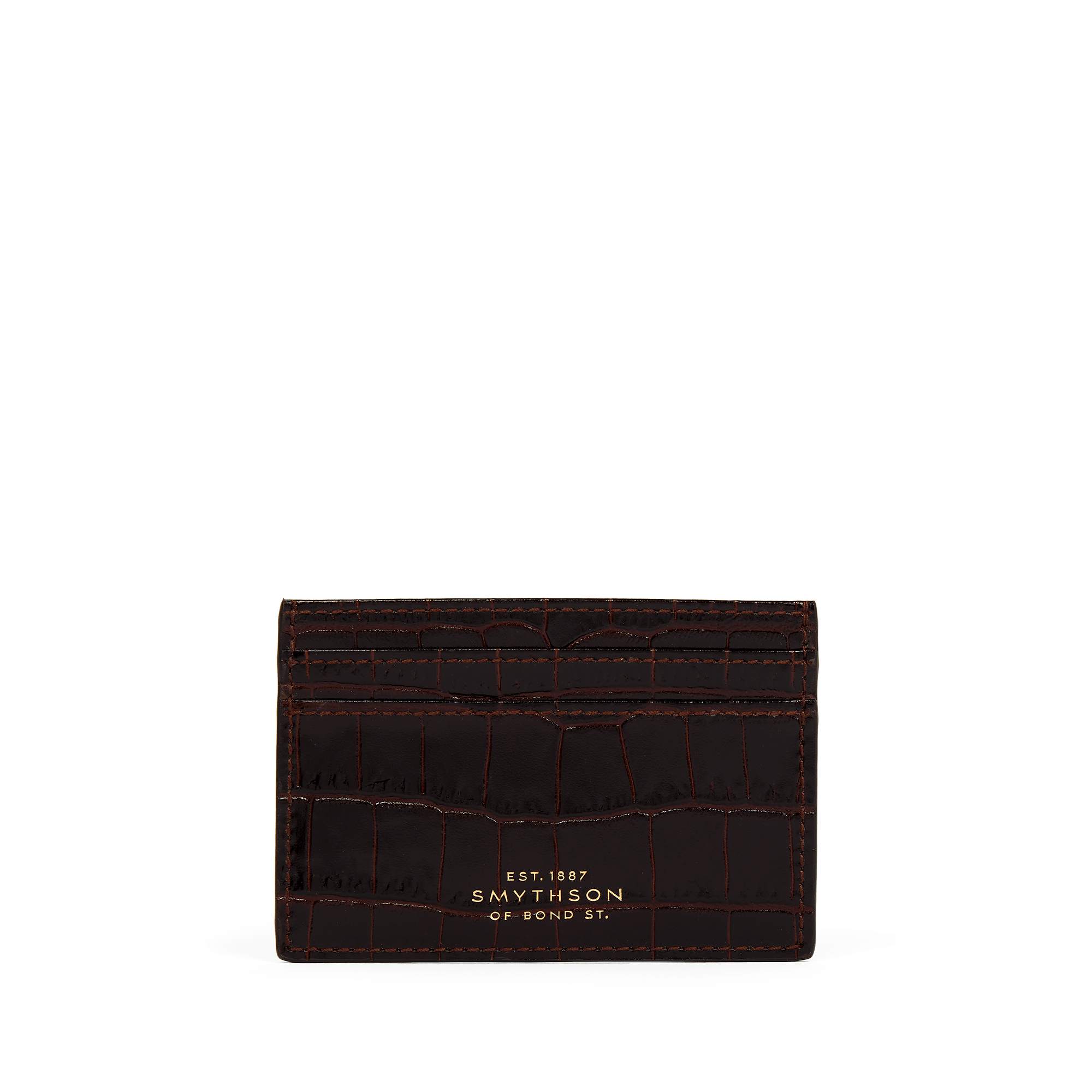 Flat Card Holder in Mara in brown | Smythson Flat Card Holder in Mara in brown | Smythson